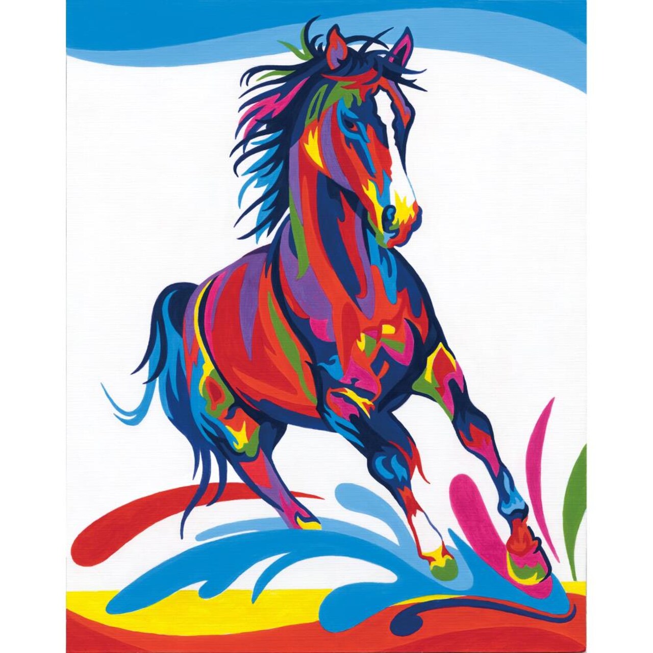 DIY Paint Works Colorful Horse Kids Paint by Number Craft Kit